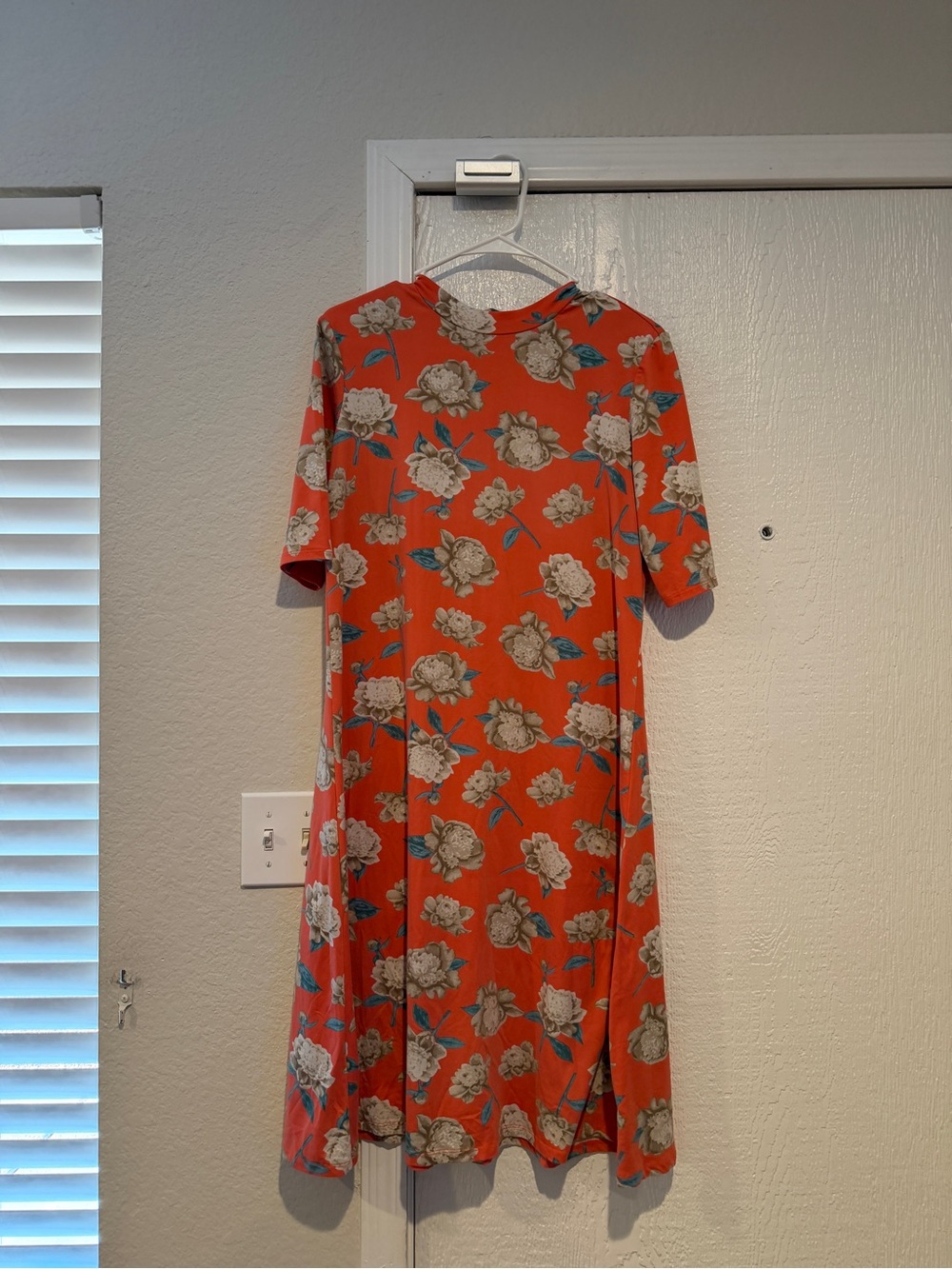 DownEast Coral Floral Midi Dress